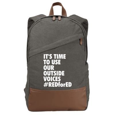 ItS Time To Use Our Outside Voice Red For Ed Cotton Canvas Backpack