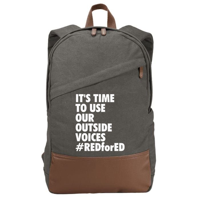 ItS Time To Use Our Outside Voice Red For Ed Cotton Canvas Backpack