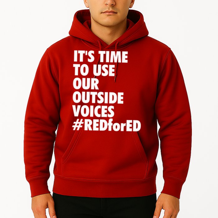 ItS Time To Use Our Outside Voice Red For Ed Hoodie