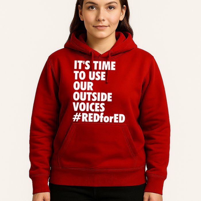 ItS Time To Use Our Outside Voice Red For Ed Hoodie