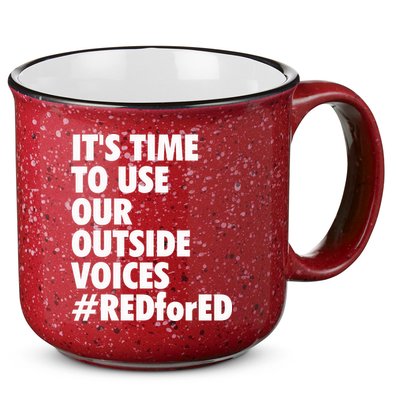 ItS Time To Use Our Outside Voice Red For Ed 15oz Campfire Ceramic Mug
