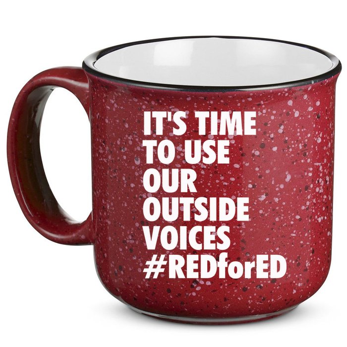 ItS Time To Use Our Outside Voice Red For Ed 15oz Campfire Ceramic Mug