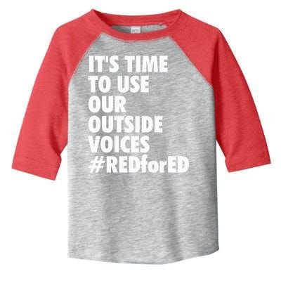 ItS Time To Use Our Outside Voice Red For Ed Toddler Fine Jersey T-Shirt