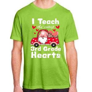 I Teach The Cutest 3rd Grade Hearts Valentines Gnome Teacher Gift Adult ChromaSoft Performance T-Shirt