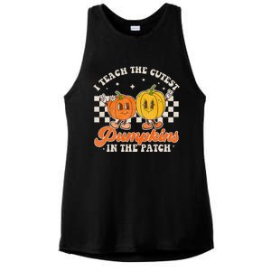 I Teach The Cutest Pumpkins In The Patch Retro Teacher Fall Ladies PosiCharge Tri-Blend Wicking Tank