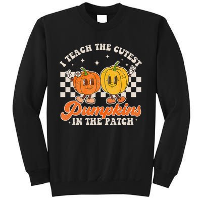 I Teach The Cutest Pumpkins In The Patch Retro Teacher Fall Sweatshirt