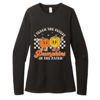 I Teach The Cutest Pumpkins In The Patch Retro Teacher Fall Womens CVC Long Sleeve Shirt