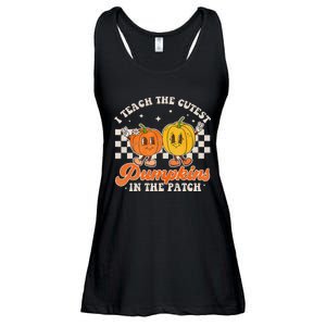 I Teach The Cutest Pumpkins In The Patch Retro Teacher Fall Ladies Essential Flowy Tank