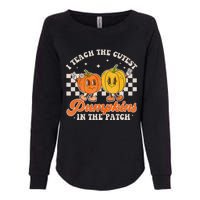 I Teach The Cutest Pumpkins In The Patch Retro Teacher Fall Womens California Wash Sweatshirt