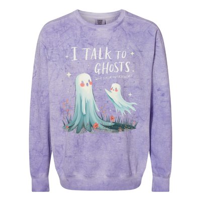 I Talk To Ghosts WhatS Your Superpower Cute Halloween Ghost Colorblast Crewneck Sweatshirt