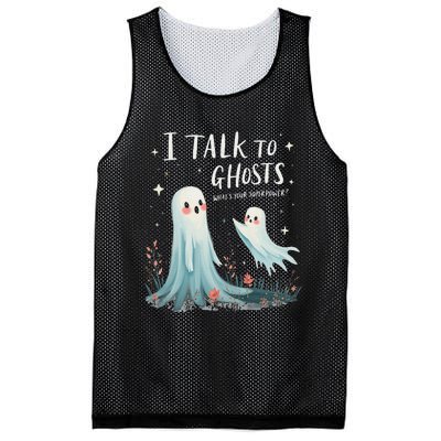 I Talk To Ghosts WhatS Your Superpower Cute Halloween Ghost Mesh Reversible Basketball Jersey Tank