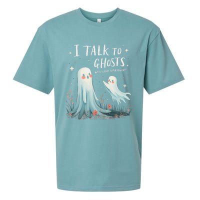 I Talk To Ghosts WhatS Your Superpower Cute Halloween Ghost Sueded Cloud Jersey T-Shirt