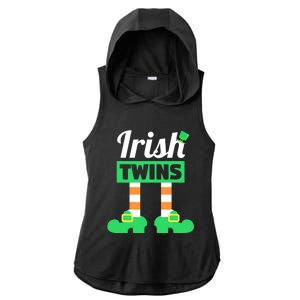 Irish Twins Tee Funny Matching St Patricks Day Twins Ladies PosiCharge Tri-Blend Wicking Draft Hoodie Tank