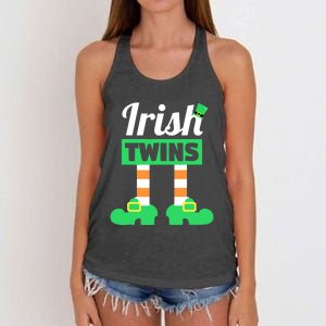 Irish Twins Tee Funny Matching St Patricks Day Twins Women's Knotted Racerback Tank