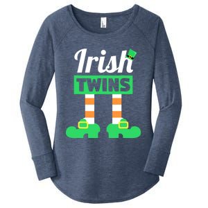 Irish Twins Tee Funny Matching St Patricks Day Twins Women's Perfect Tri Tunic Long Sleeve Shirt