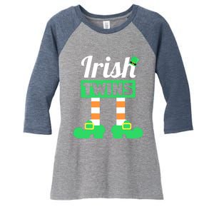 Irish Twins Tee Funny Matching St Patricks Day Twins Women's Tri-Blend 3/4-Sleeve Raglan Shirt