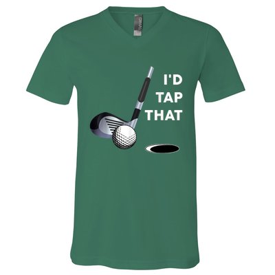 I'd Tap That Funny Golf Ball For Golfing Players V-Neck T-Shirt