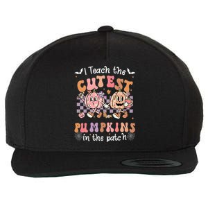 I Teach The Cutest Pumpkins In The Patch Retro Teacher Fall Wool Snapback Cap