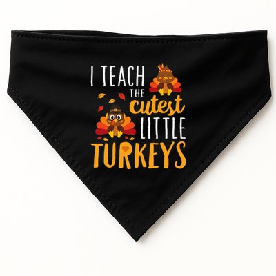 I Teach The Cutest Little Turkeys School Thankful USA-Made Doggie Bandana