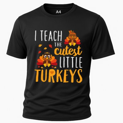 I Teach The Cutest Little Turkeys School Thankful Performance Shirt
