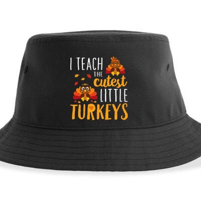 I Teach The Cutest Little Turkeys School Thankful Sustainable Bucket Hat
