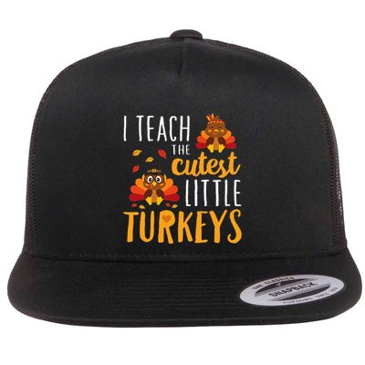 I Teach The Cutest Little Turkeys School Thankful Flatbill Hat