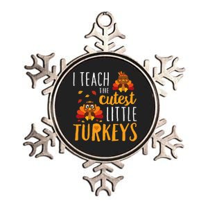 I Teach The Cutest Little Turkeys School Thankful Metallic Star Ornament