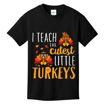 I Teach The Cutest Little Turkeys School Thankful Kids T-Shirt