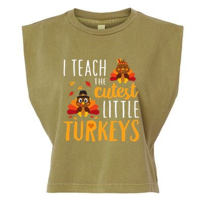 I Teach The Cutest Little Turkeys School Thankful Garment-Dyed Women's Muscle Tee