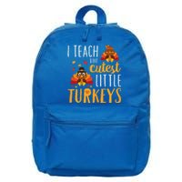 I Teach The Cutest Little Turkeys School Thankful 16 in Basic Backpack