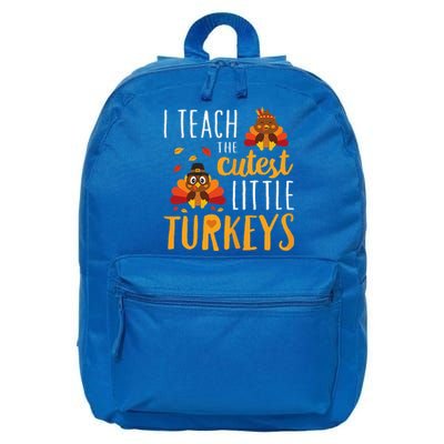 I Teach The Cutest Little Turkeys School Thankful 16 in Basic Backpack