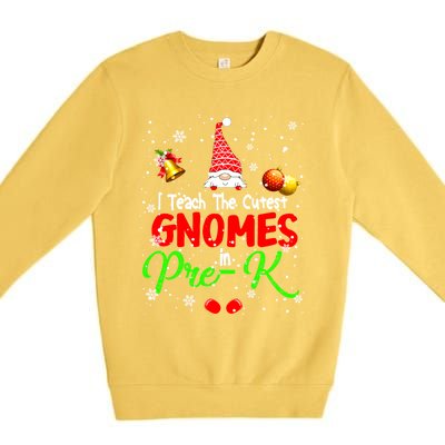 I Teach The Cutest Gnomes In Prek Xmas Teacher Gnome Gift Premium Crewneck Sweatshirt