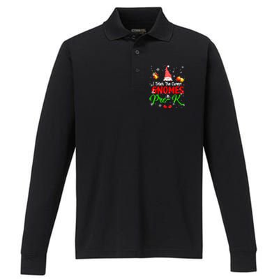 I Teach The Cutest Gnomes In Prek Xmas Teacher Gnome Gift Performance Long Sleeve Polo