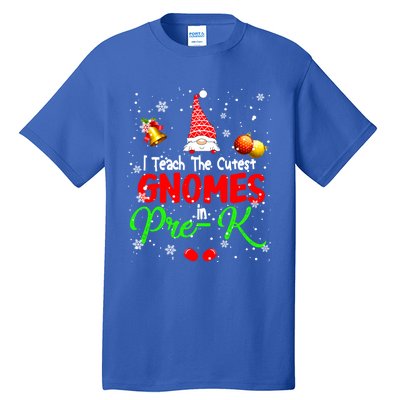 I Teach The Cutest Gnomes In Prek Xmas Teacher Gnome Gift Tall T-Shirt