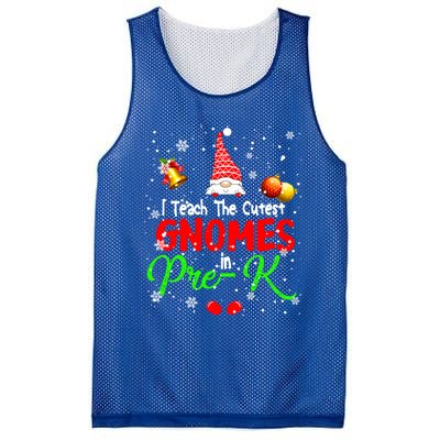 I Teach The Cutest Gnomes In Prek Xmas Teacher Gnome Gift Mesh Reversible Basketball Jersey Tank