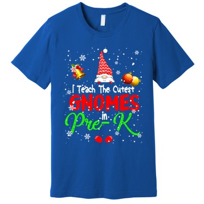 I Teach The Cutest Gnomes In Prek Xmas Teacher Gnome Gift Premium T-Shirt