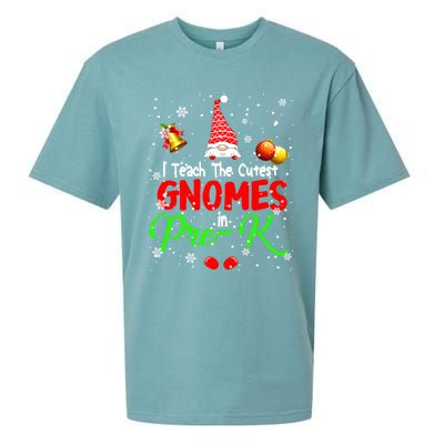 I Teach The Cutest Gnomes In Prek Xmas Teacher Gnome Gift Sueded Cloud Jersey T-Shirt