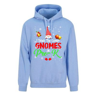 I Teach The Cutest Gnomes In Prek Xmas Teacher Gnome Gift Unisex Surf Hoodie