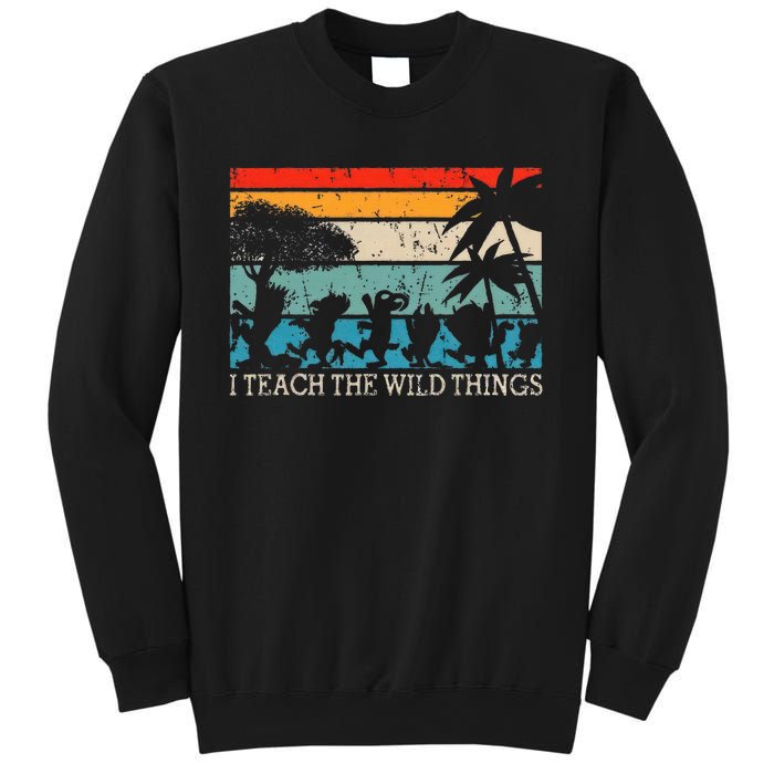 I Teach The Wild Things Vintage Retro Teacherlife Sweatshirt