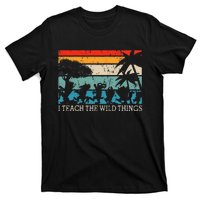 I Teach The Wild Things Vintage Retro Teacherlife T-Shirt