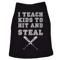 I Teach To Hit And Steal Baseball Coach Doggie Tank