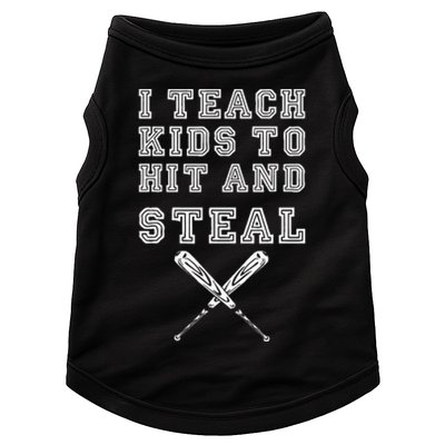 I Teach To Hit And Steal Baseball Coach Doggie Tank