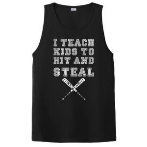 I Teach To Hit And Steal Baseball Coach PosiCharge Competitor Tank