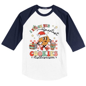 I Teach The Smartest Cookies Teacher Christmas Holiday Party Baseball Sleeve Shirt