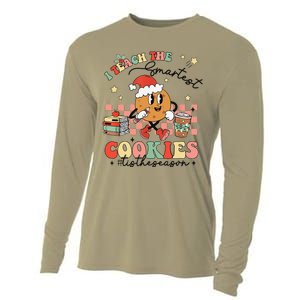 I Teach The Smartest Cookies Teacher Christmas Holiday Party Cooling Performance Long Sleeve Crew