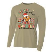 I Teach The Smartest Cookies Teacher Christmas Holiday Party Cooling Performance Long Sleeve Crew