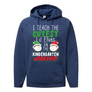 I Teach The Cutest Little In The Kindergarten Workshop Gift Performance Fleece Hoodie