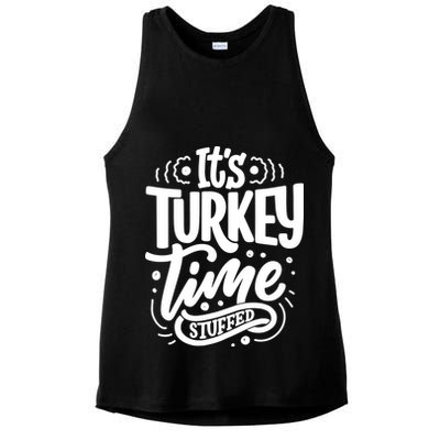 It's Turkey Time Stuffed Thanksgiving Ladies PosiCharge Tri-Blend Wicking Tank
