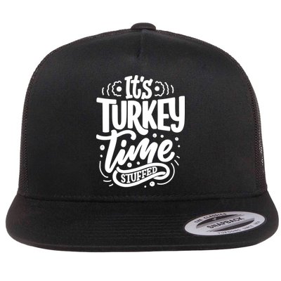 It's Turkey Time Stuffed Thanksgiving Flatbill Hat