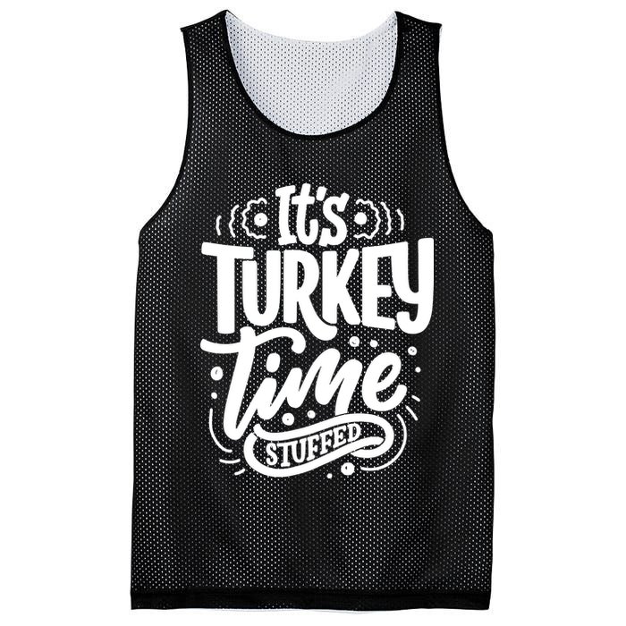 It's Turkey Time Stuffed Thanksgiving Mesh Reversible Basketball Jersey Tank